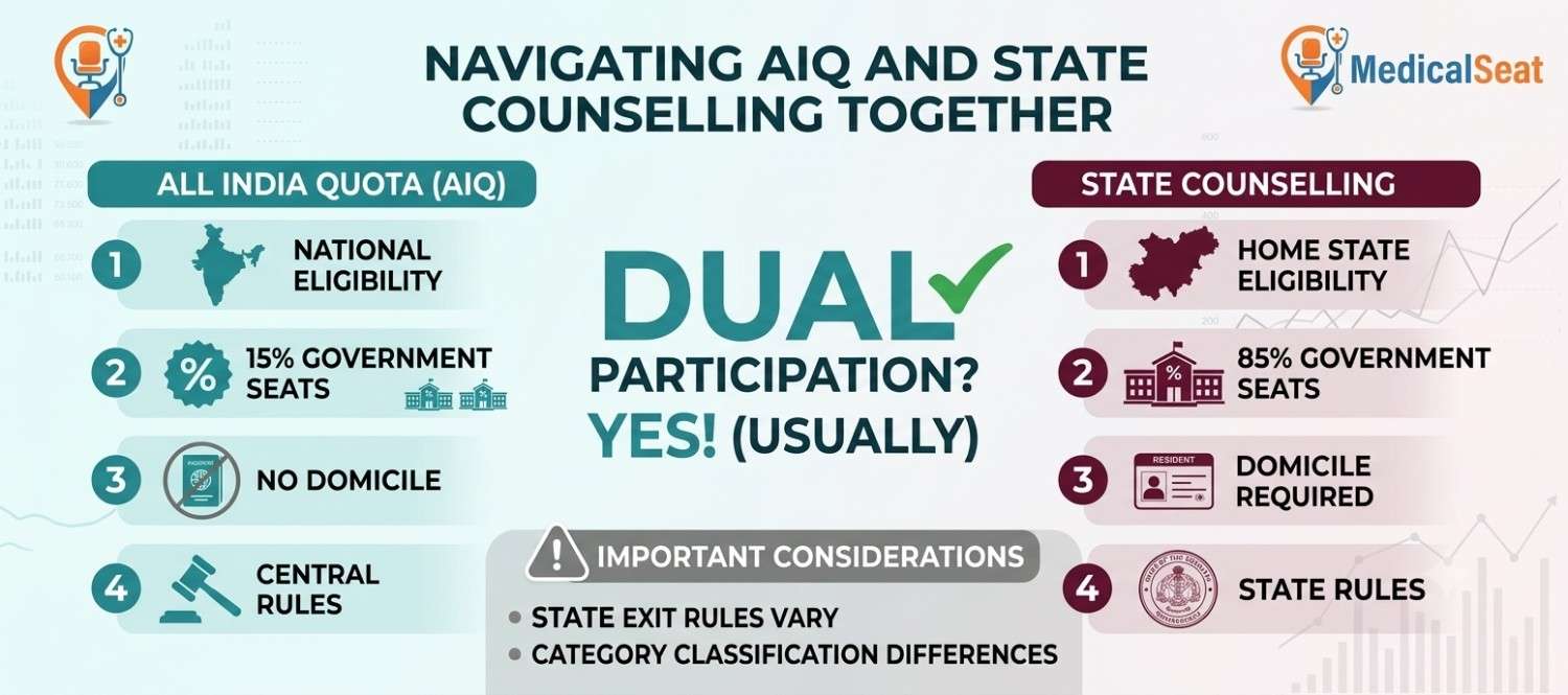 Can You Participate in AIQ and State Counselling Together? The Answer Is Yes (Usually)