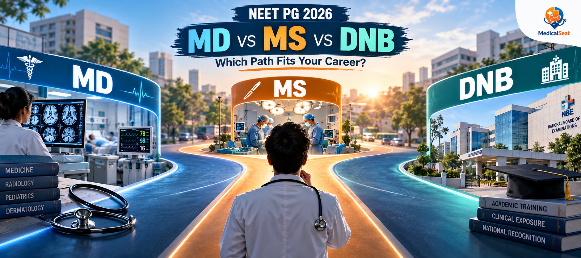 MD vs MS vs DNB After NEET PG 2026: Specialties, Training, Career Scope, Fees and How to Choose