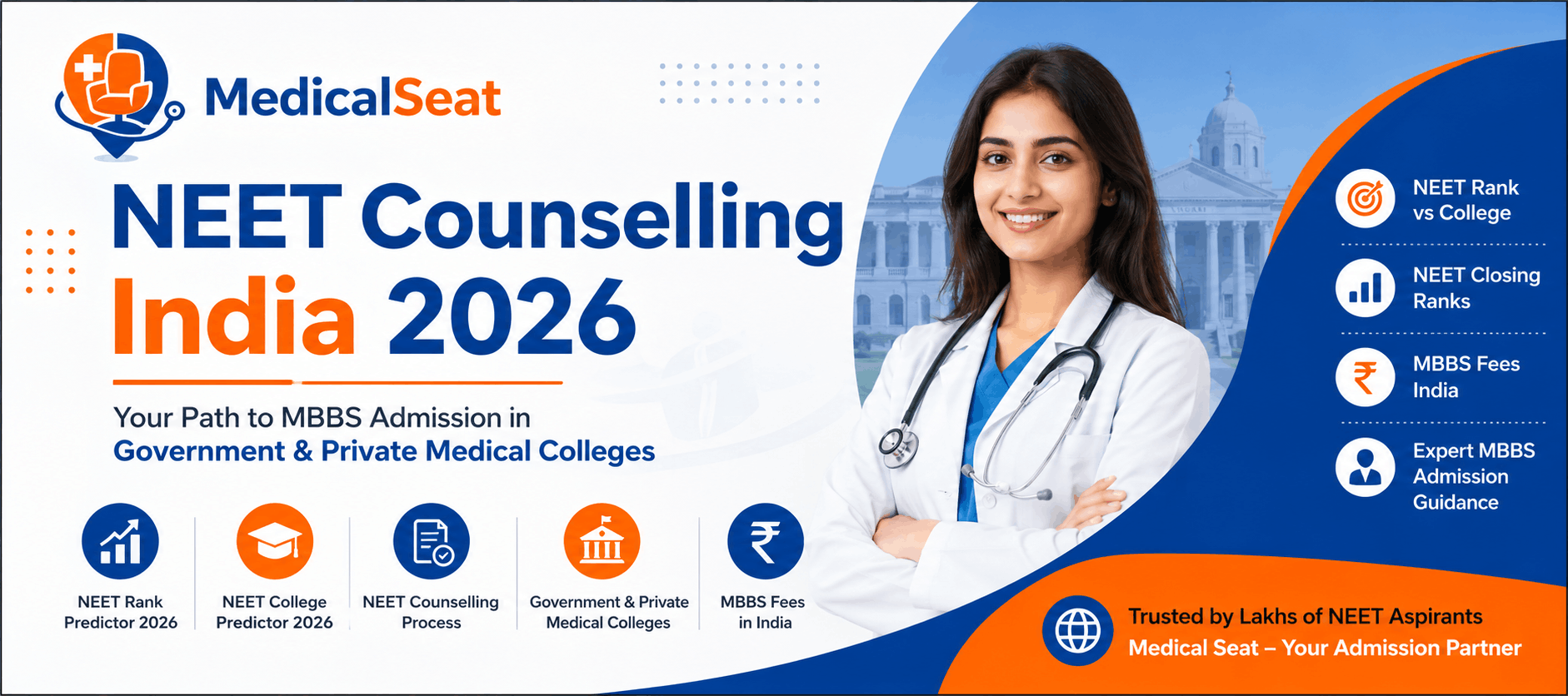 NEET Counselling India 2026: Complete Guide for MBBS Admission, Rank Predictor & College Predictor