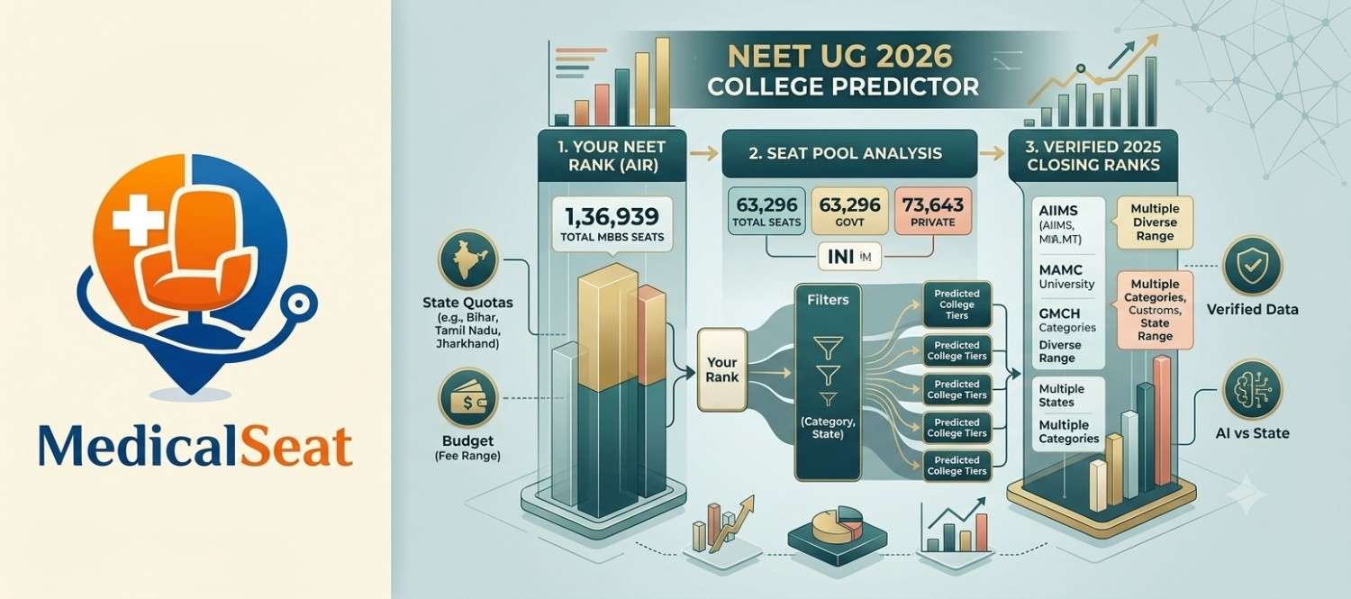 NEET UG 2026 College Predictor: What Your Rank Actually Buys You, Based on Verified 2025 Data