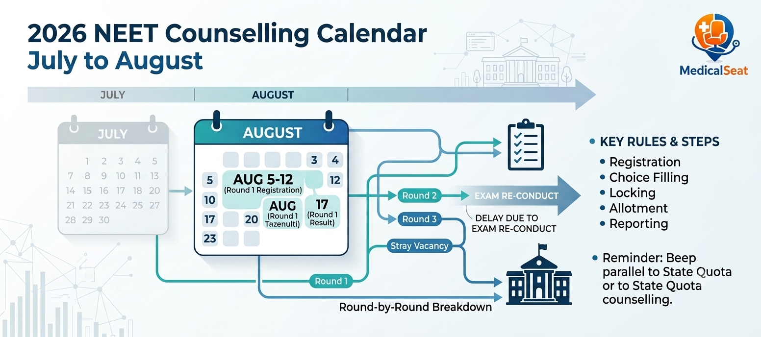 From July to August: How the 2026 NEET Counselling Calendar Got Pushed Back, and What Comes Next