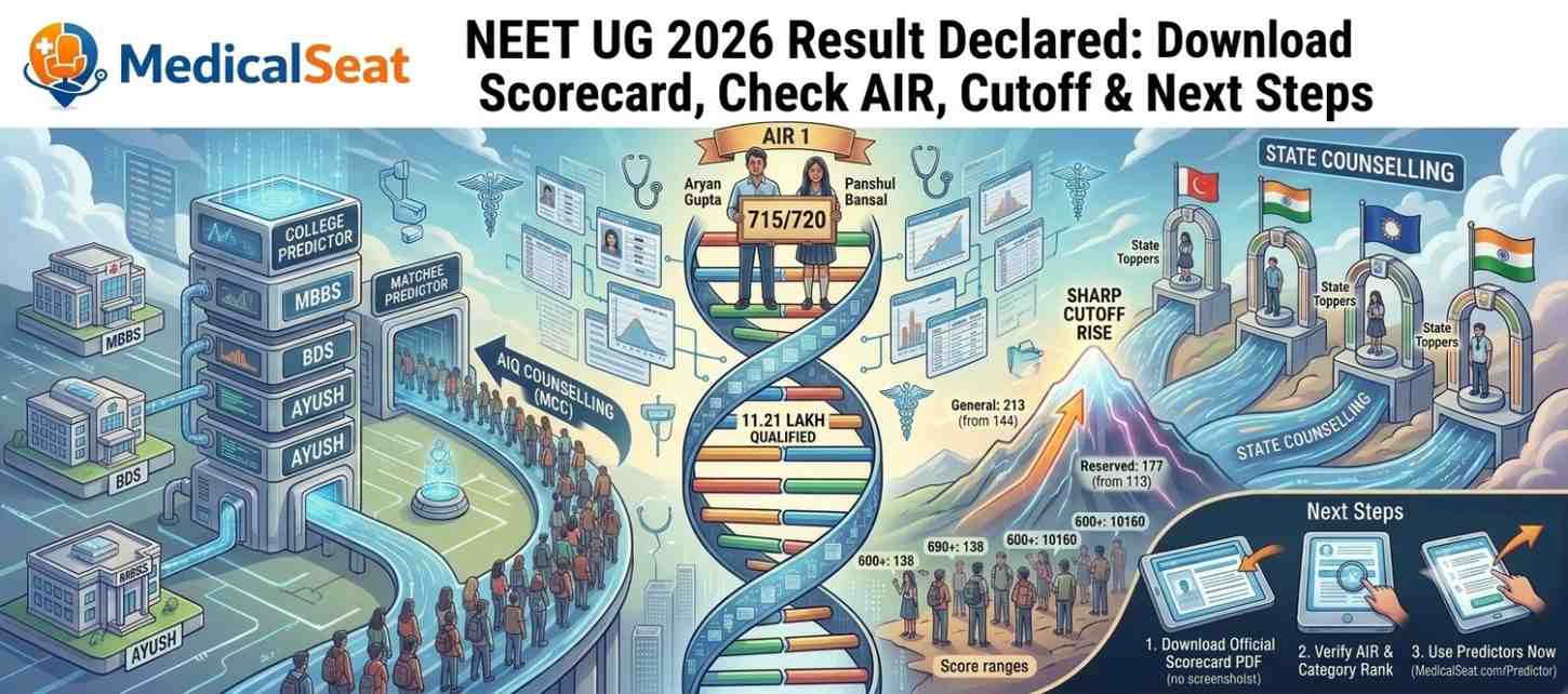 NEET UG 2026 Result Declared: Download Scorecard, Check AIR, Cutoff & Next Steps