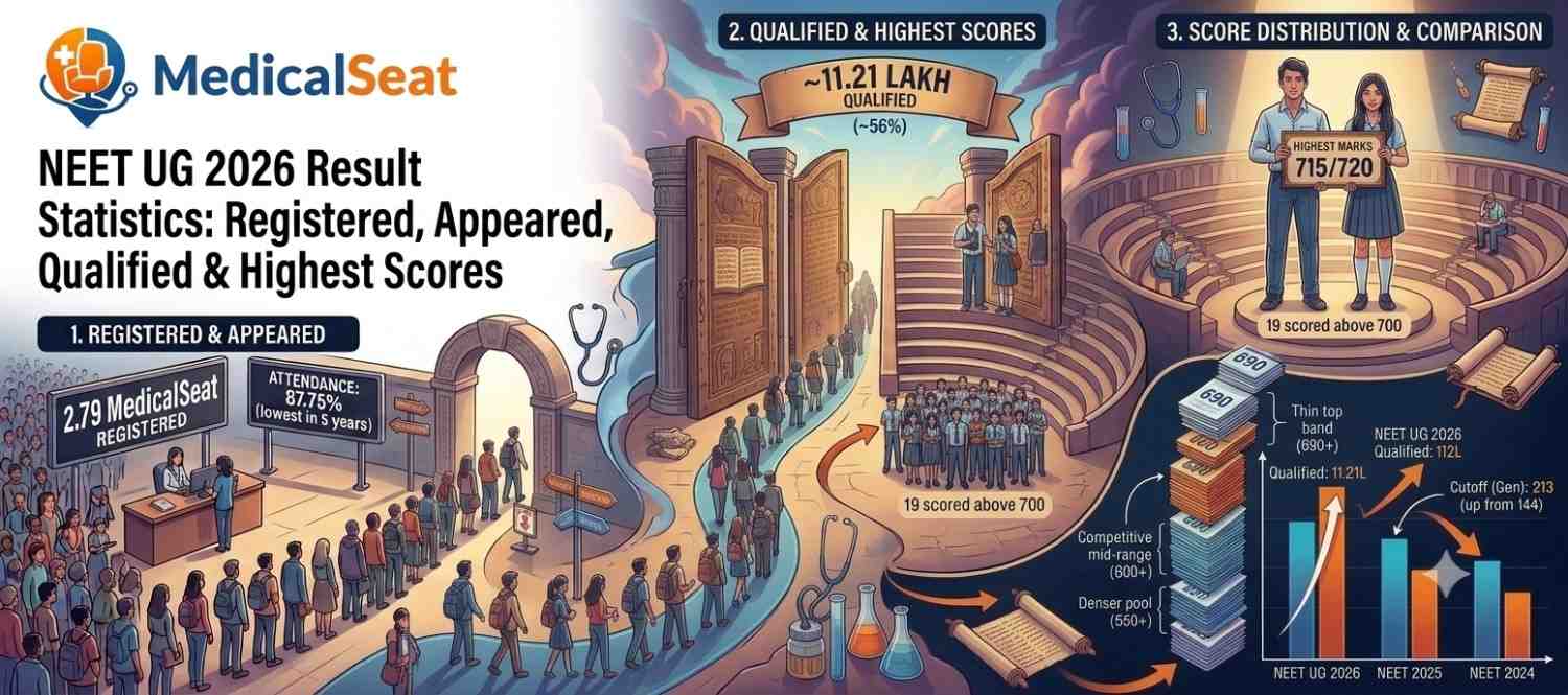 NEET UG 2026 Result Statistics: Registered, Appeared, Qualified & Highest Scores